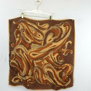 Womens Scarf Brown Paisley Head Bandana Square Shawl Wraps Handkerchief 24x26